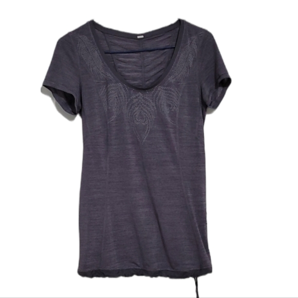 Lululemon Run : Silver Bullet Ruched Short Sleeve Tech
